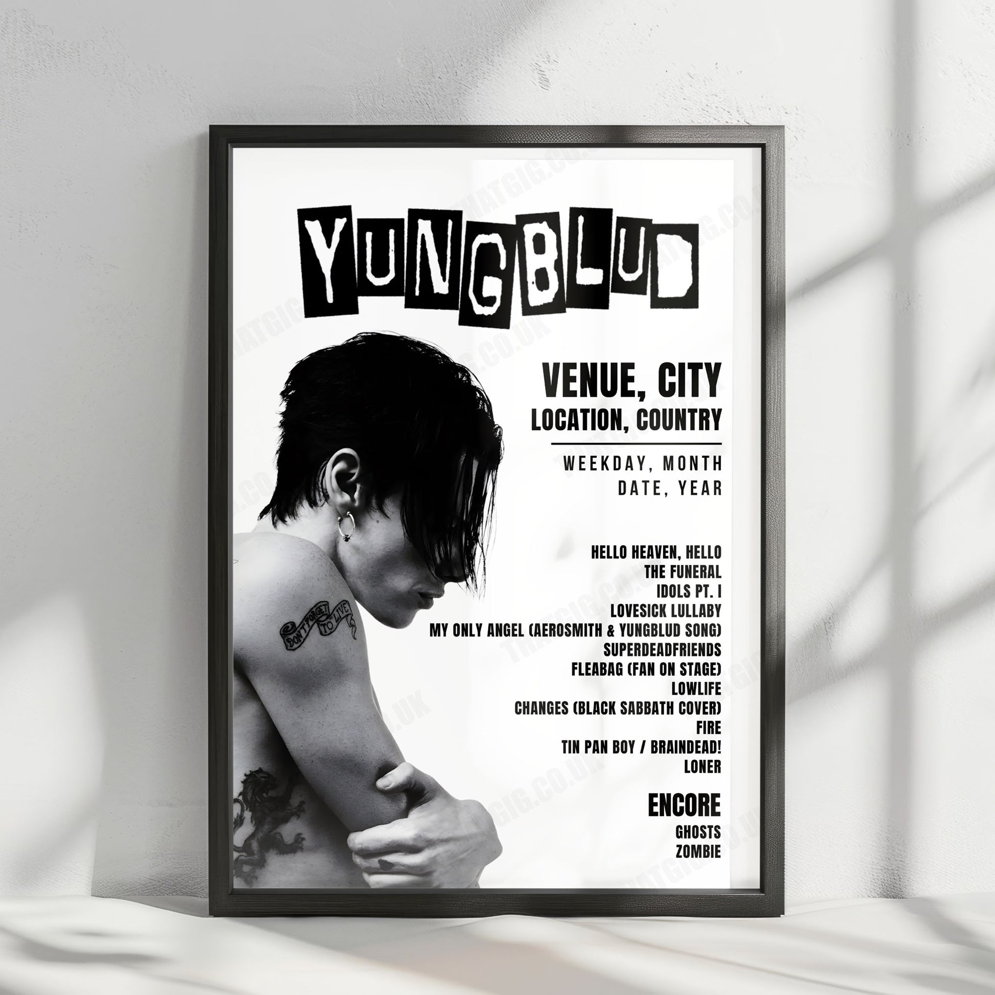 YUNGBLUD Setlist Poster - Howard Stern Radio Program, New York - December 15th, 2025