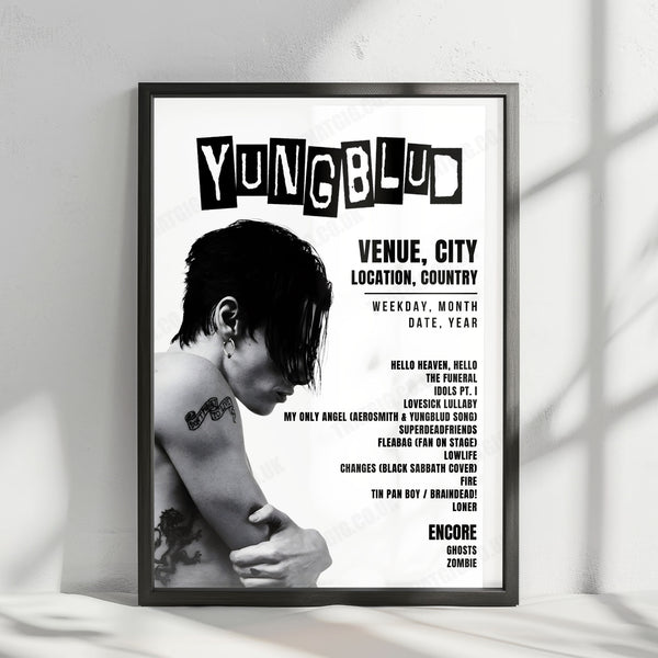 YUNGBLUD Setlist Poster - Howard Stern Radio Program, New York - December 15th, 2025