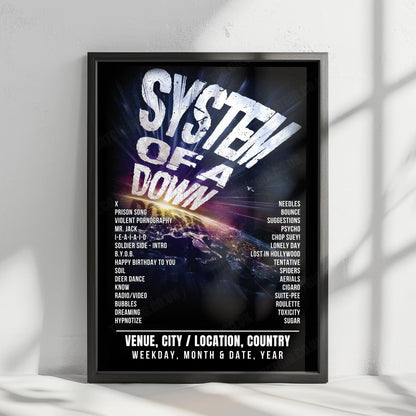 System of a Down Setlist Poster - Ippodromo Snai La Maura, Milan - July 6th, 2026