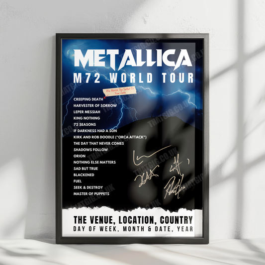 Metallica Setlist Poster - Lumen Field, Seattle, USA - September 1st, 2024