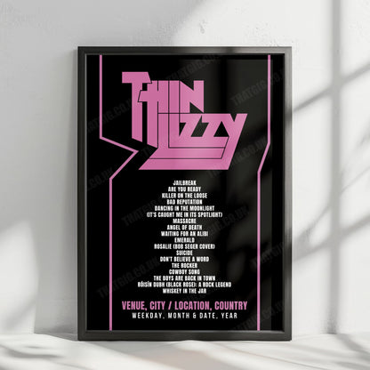 Thin Lizzy Setlist Poster - Z7 Konzertfabrik, Pratteln - November 15th, 2012