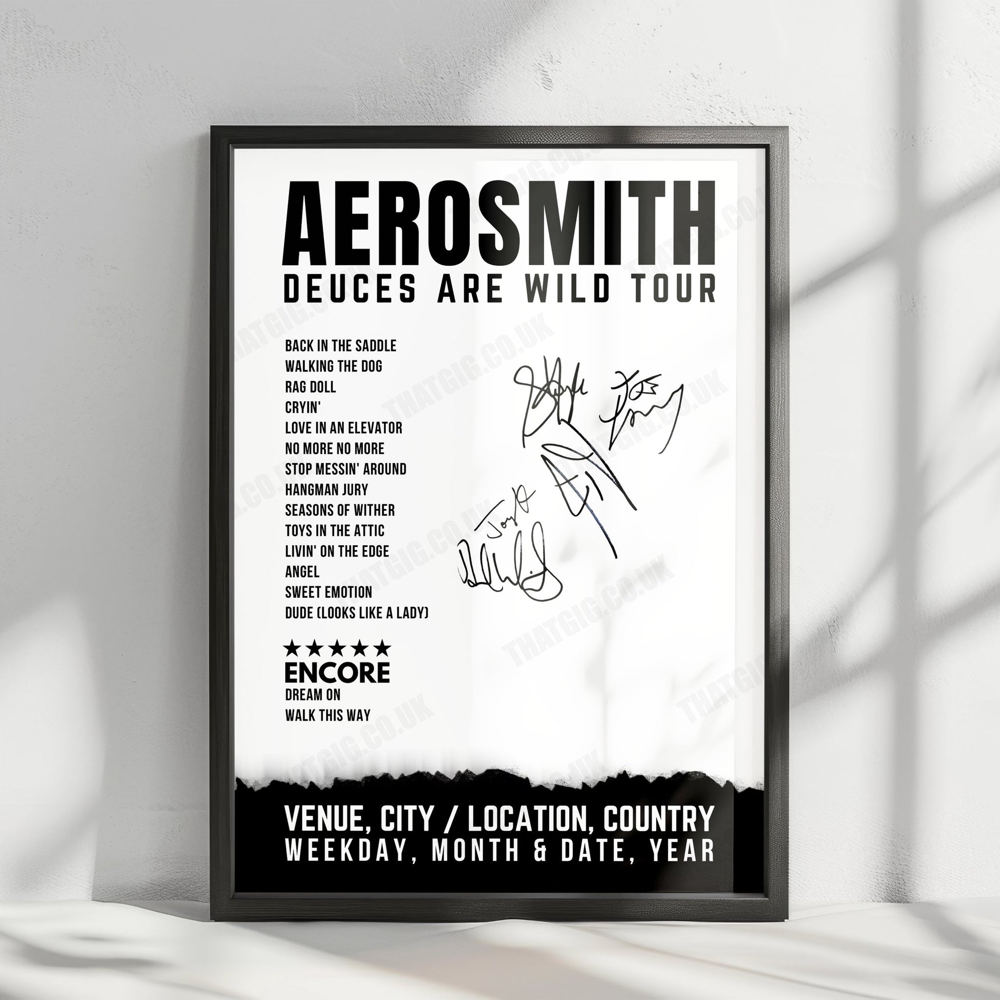 Aerosmith Setlist Poster - Park Theater at Park MGM, Las Vegas - June 24th, 2019