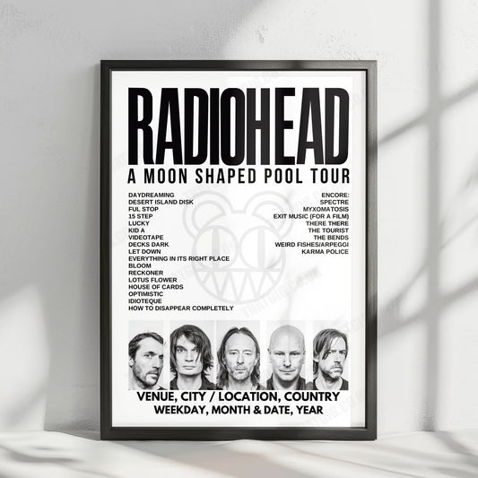 Radiohead Setlist Poster - Estadio Nacional, Santiago - April 11th, 2018
