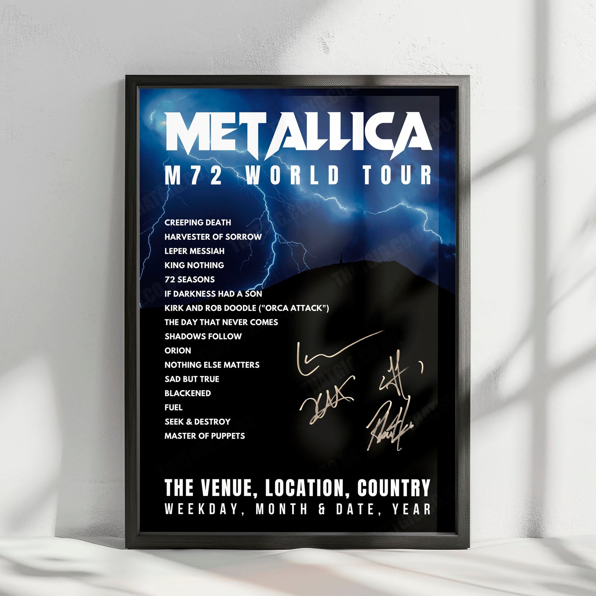 Metallica Setlist Poster - Etihad Park, Abu Dhabi - December 6th, 2025