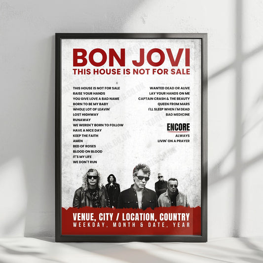 Bon Jovi Setlist Poster - The Ellen DeGeneres Show, Burbank - October 5th, 2016