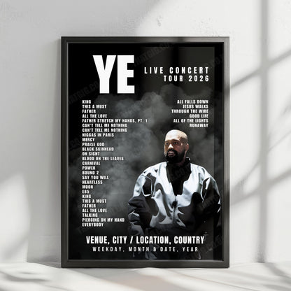 Ye Setlist Poster - SoFi Stadium, Inglewood - April 3rd, 2026