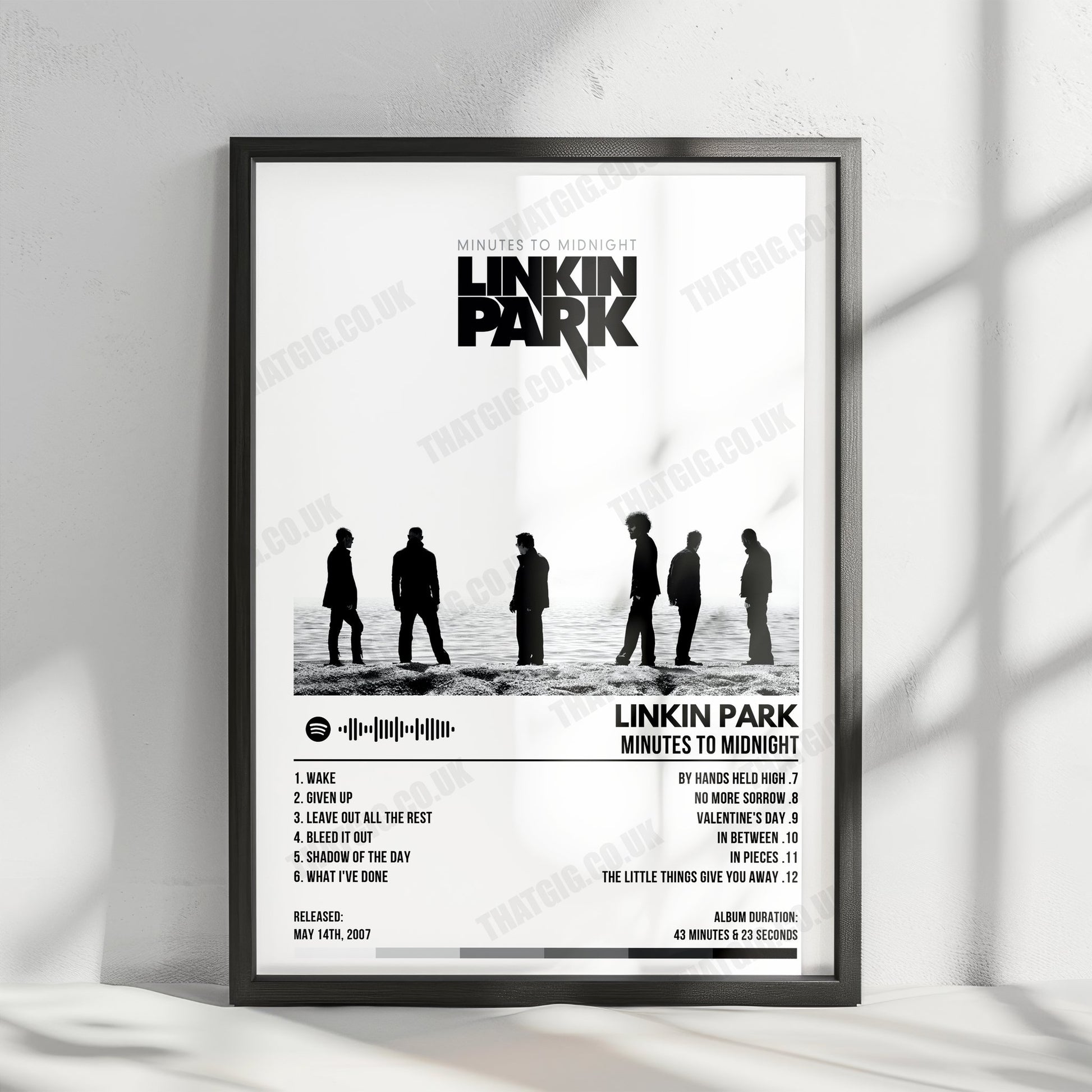 Linkin Park "Minutes to Midnight" Album Cover Poster - with Complete Tracklist