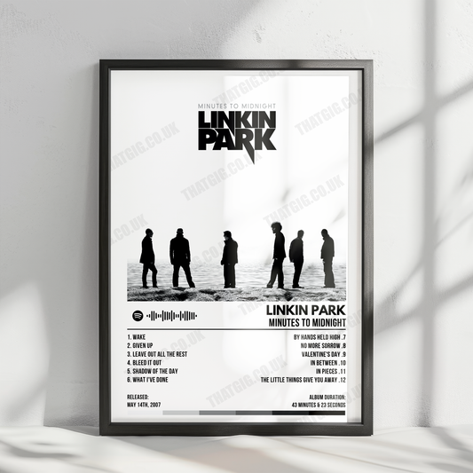 Linkin Park "Minutes to Midnight" Album Cover Poster - with Complete Tracklist