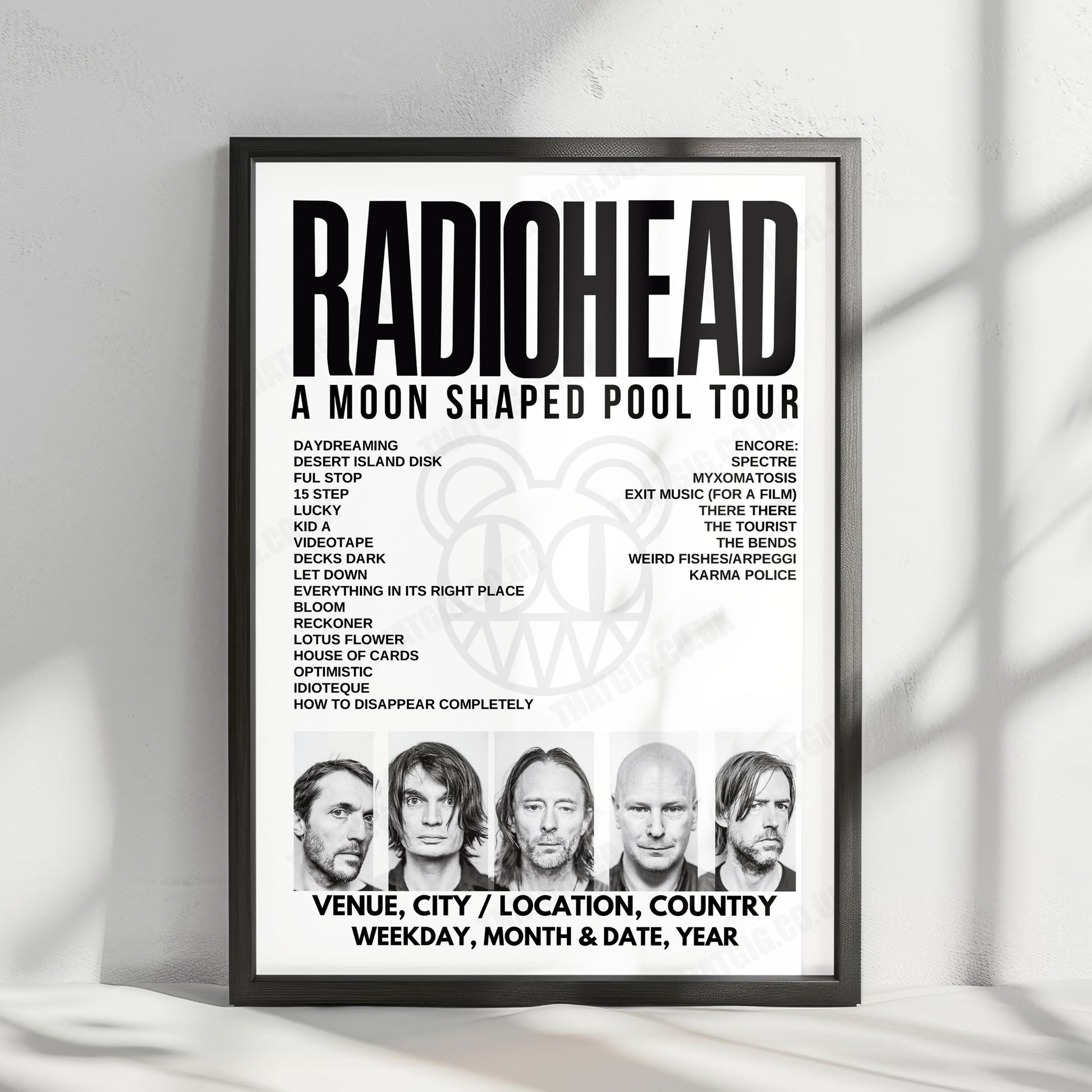 Radiohead Setlist Poster - Worthy Farm, Pilton - June 23rd, 2017