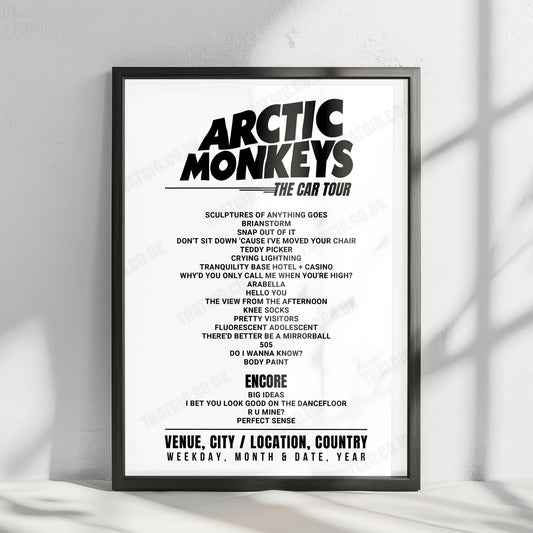 Arctic Monkeys Setlist Poster - Zorlu Center PSM, Istanbul - August 10th, 2022