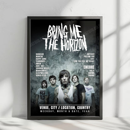 Bring Me the Horizon Setlist Poster - Toyota Center, Houston - September 26th, 2025