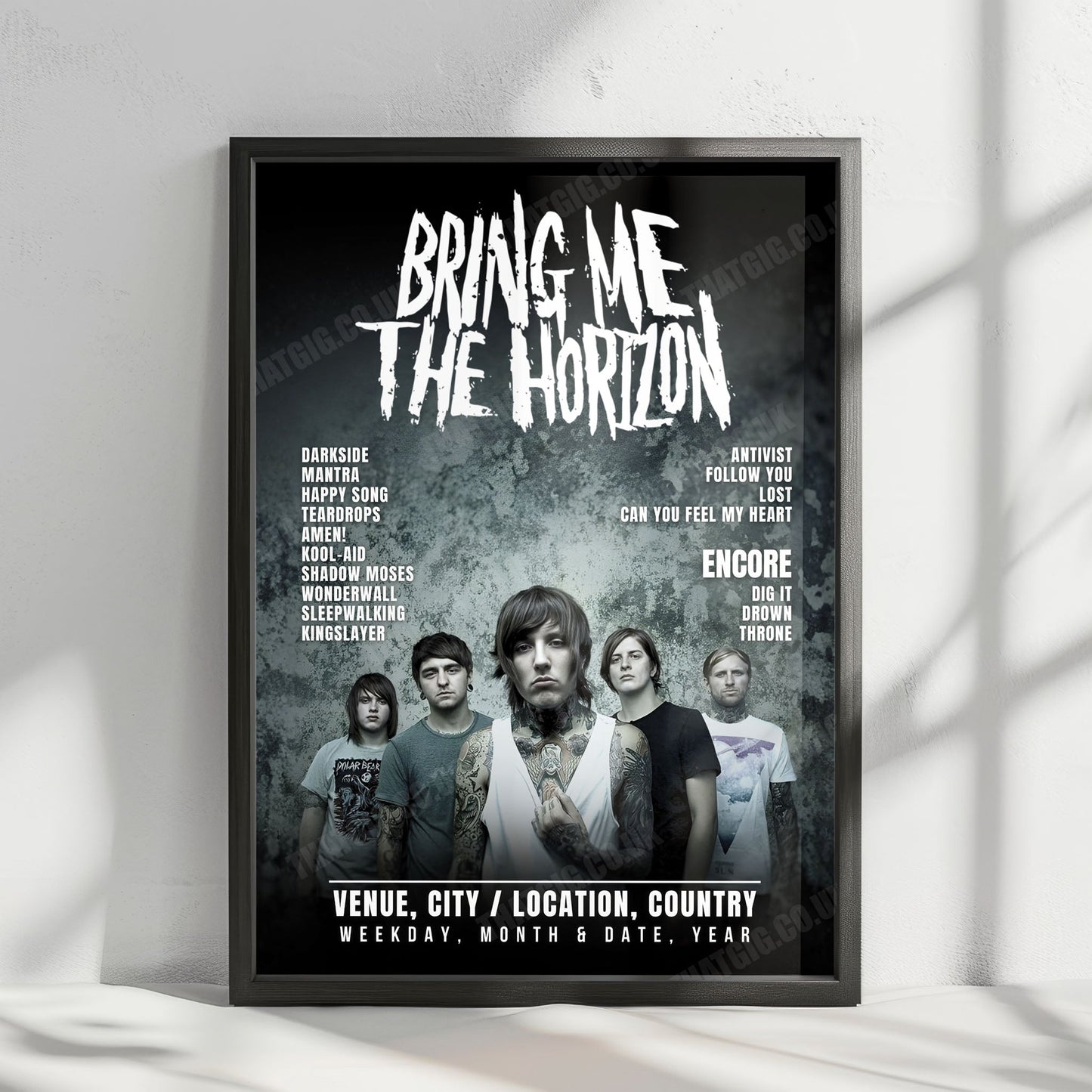 Bring Me the Horizon Setlist Poster - Lenovo Center, Raleigh - September 23rd, 2025