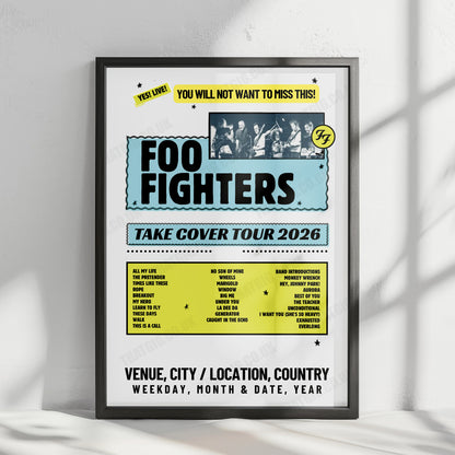 Foo Fighters Setlist Poster - Coopers Stadium, Adelaide - November 17th, 2026