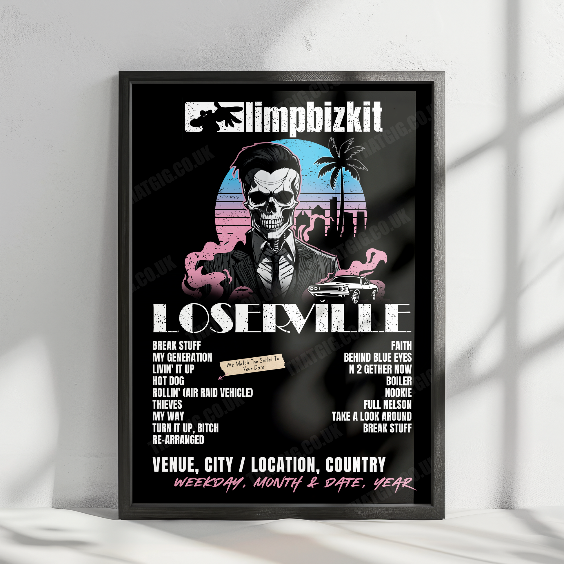 Limp Bizkit Setlist Poster - Utah First Credit Union Amphitheatre, West Valley City, UT, USA - August 18th, 2024