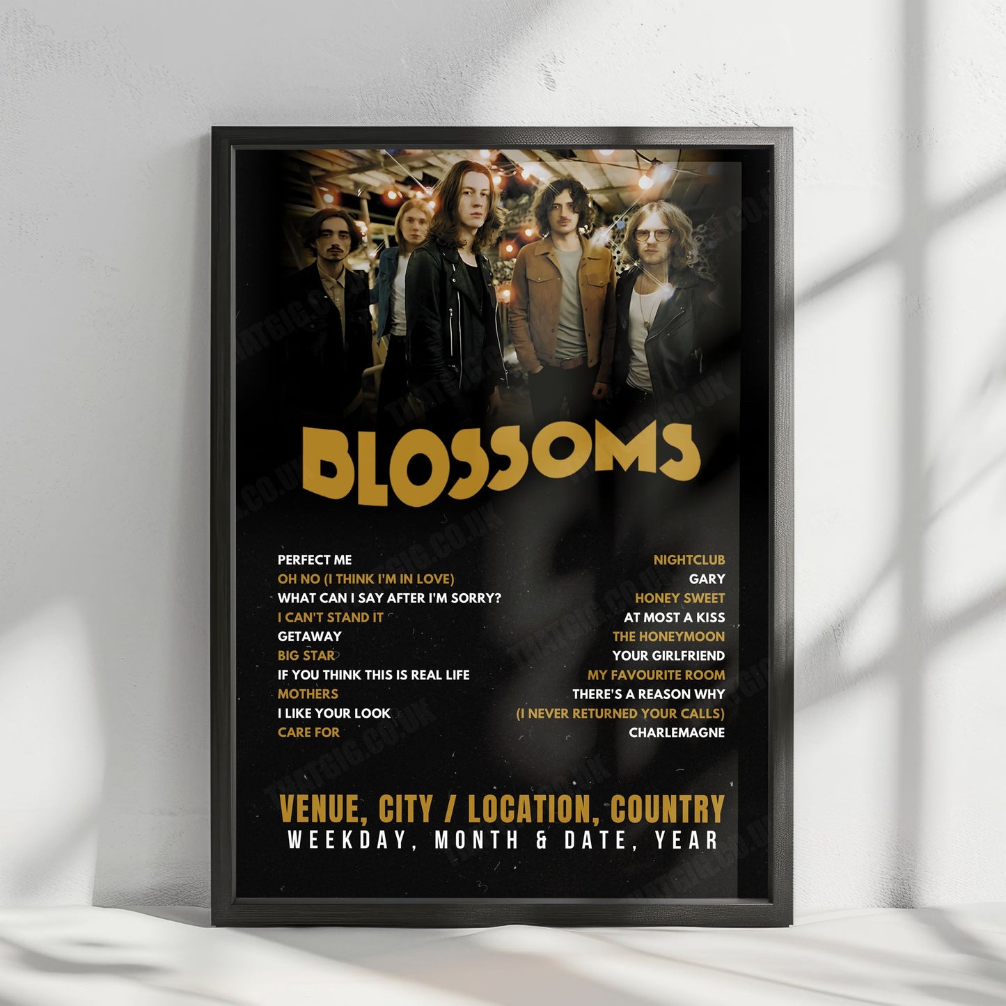 Blossoms Setlist Poster - St. Anne's Park, Dublin - May 30th, 2025
