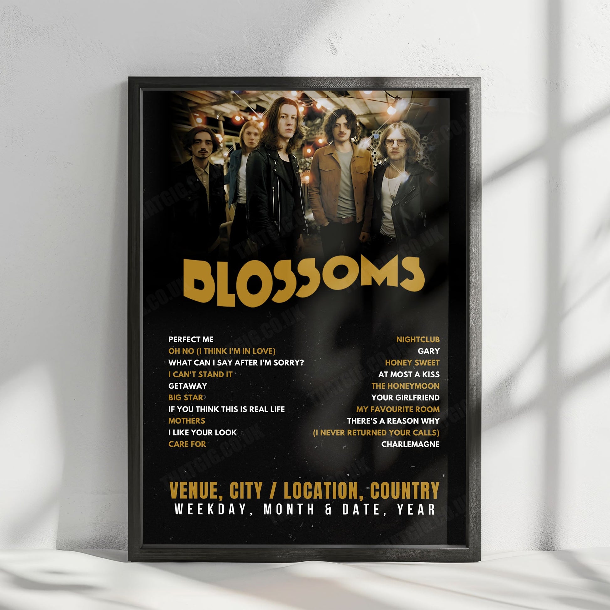 Blossoms Setlist Poster - St. Anne's Park, Dublin - May 30th, 2025