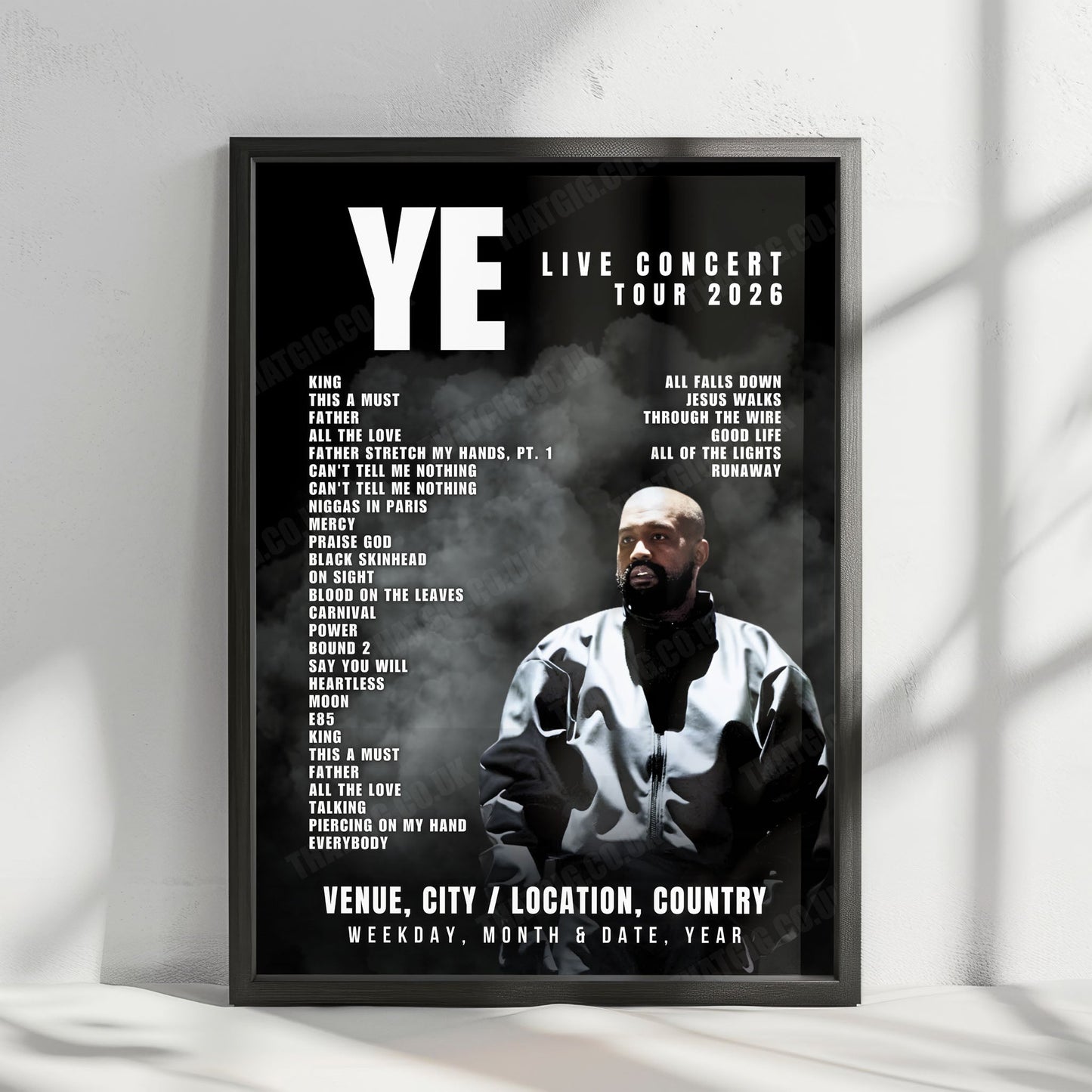 Ye Setlist Poster - Estádio Algarve, Almancil - August 7th, 2026
