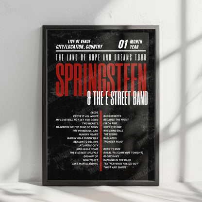 Bruce Springsteen Setlist Poster - Letiště Praha Letňany, Prague - June 15th, 2025