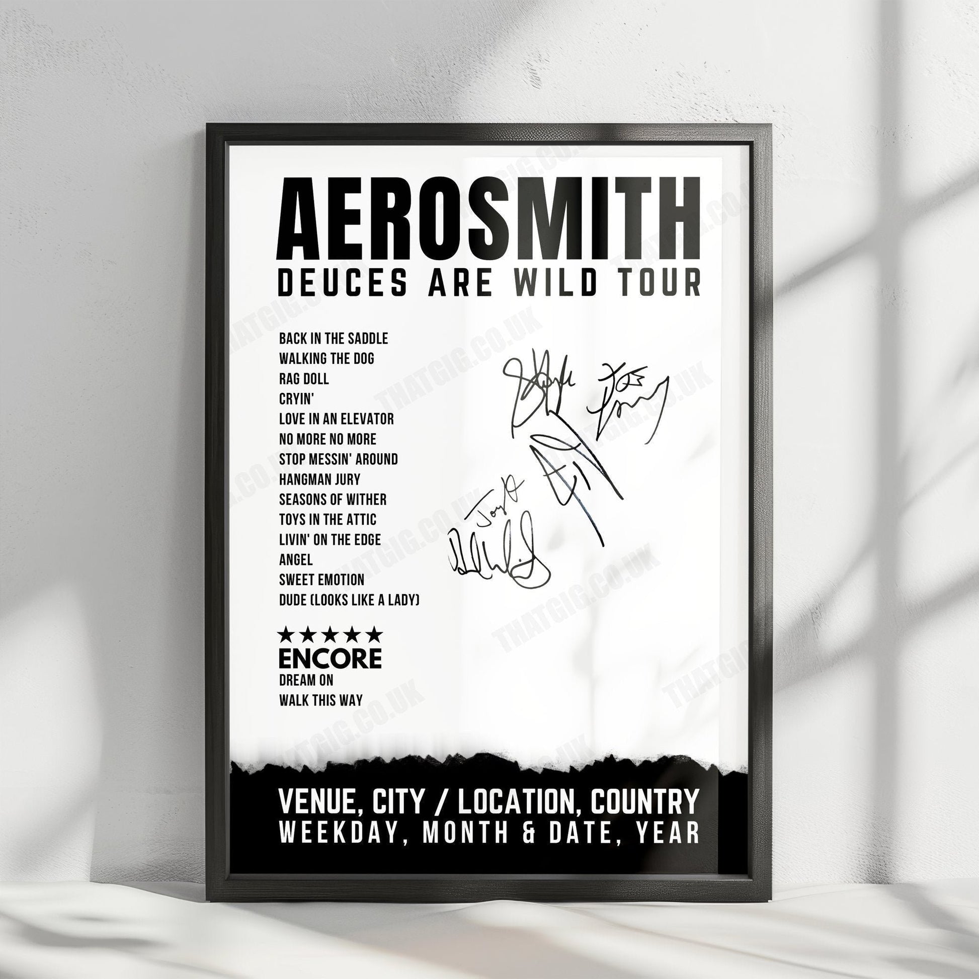 Aerosmith Setlist Poster - Park Theater at Park MGM, Las Vegas - April 6th, 2019