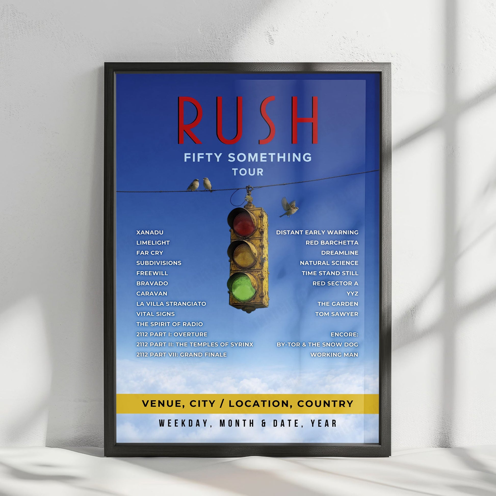 Rush Setlist Poster - Mineirão, Belo Horizonte - February 1st, 2027