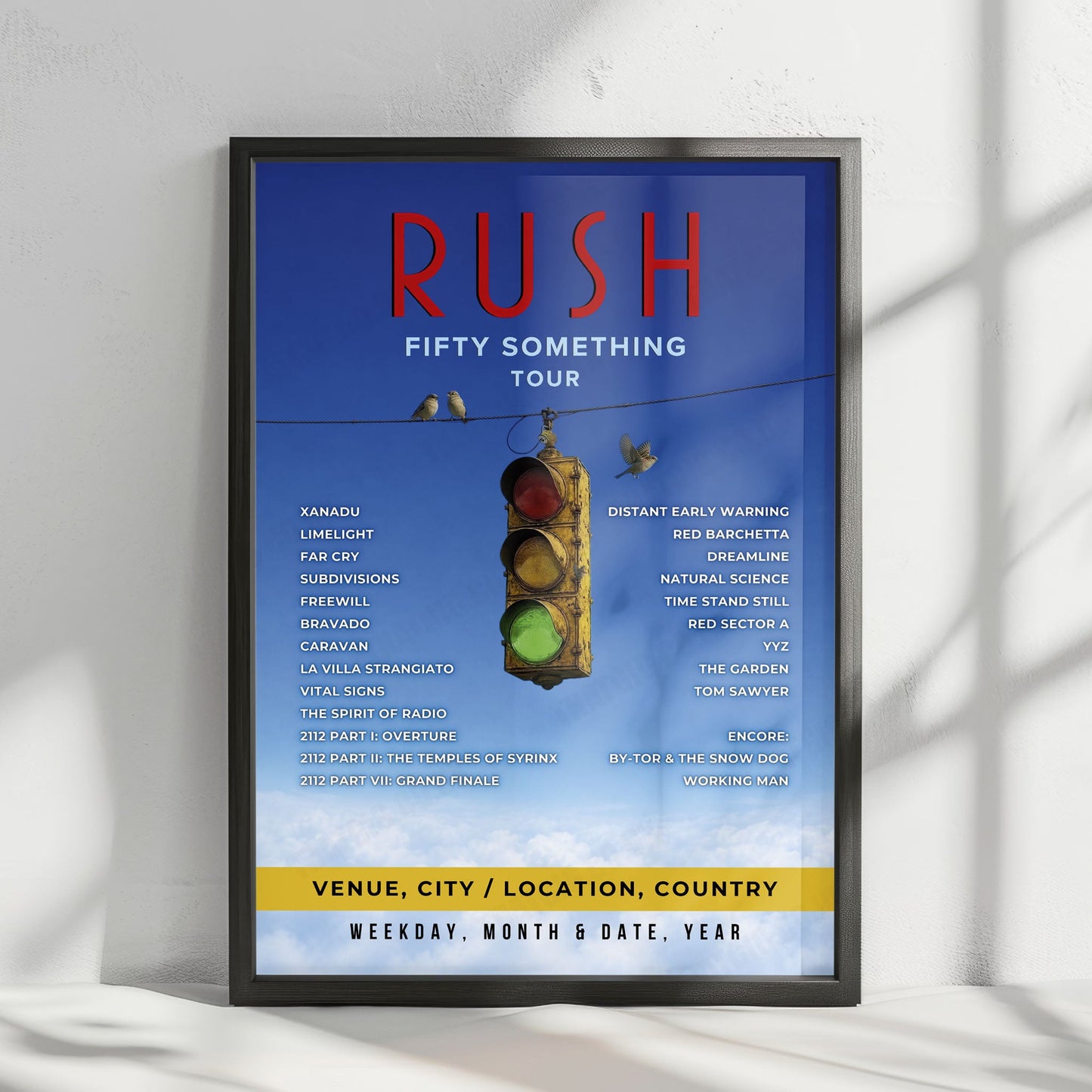Rush Setlist Poster - Lanxess Arena, Cologne - February 28th, 2027