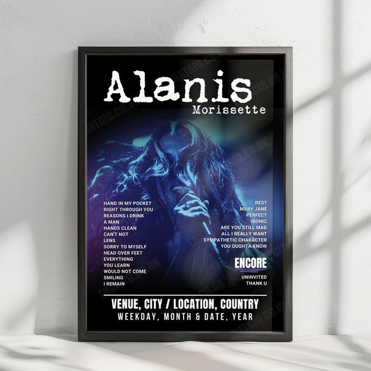 Alanis Morissette Setlist Poster - Centre Bell, Montreal - July 12th, 2022