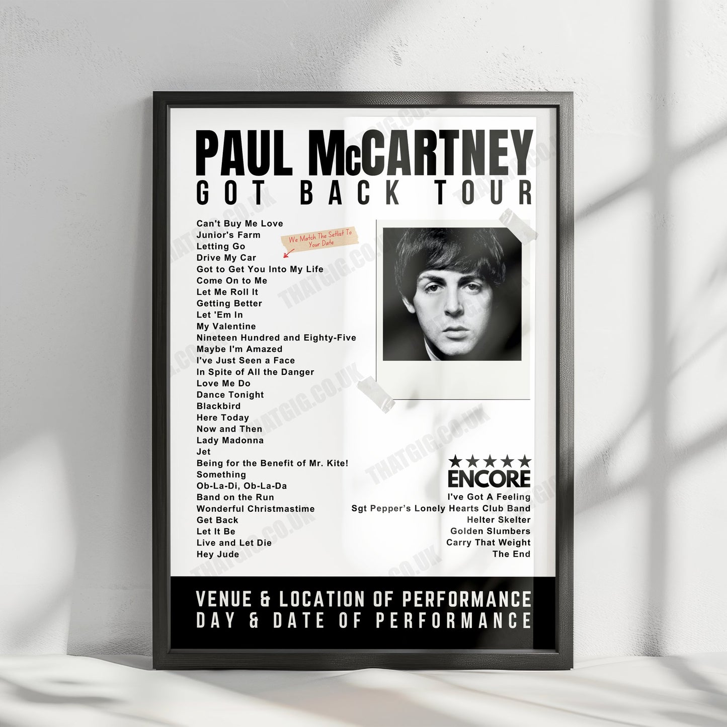 Paul McCartney Setlist Poster - Climate Pledge Arena, Seattle - May 2nd, 2022
