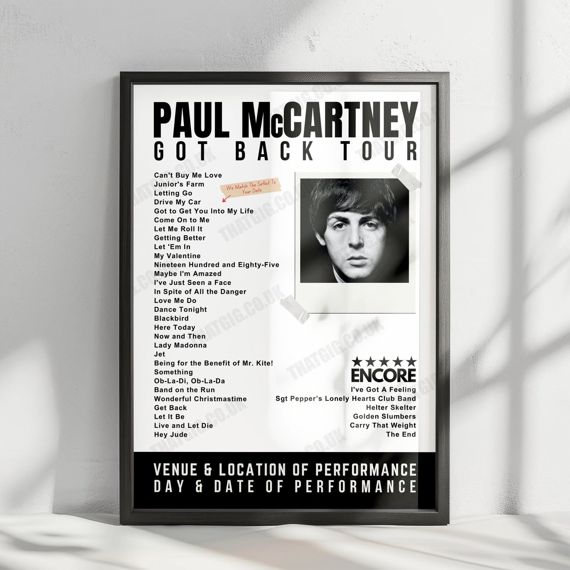 Paul McCartney Setlist Poster - Climate Pledge Arena, Seattle - May 2nd, 2022