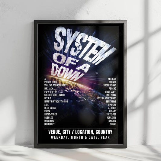 System of a Down Setlist Poster - PGE Narodowy, Warsaw - July 19th, 2026