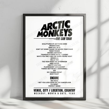 Arctic Monkeys Setlist Poster - TD Garden, Boston - September 3rd, 2023