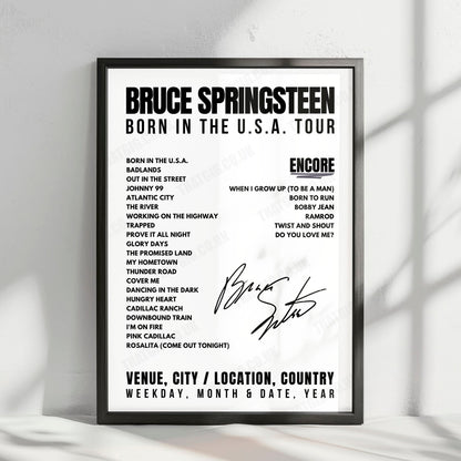 Bruce Springsteen Setlist Poster - Providence Civic Center, Providence - January 23rd, 1985
