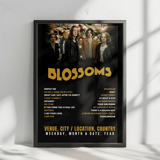 Blossoms Setlist Poster - Stockport Plaza, Stockport - November 3rd, 2024