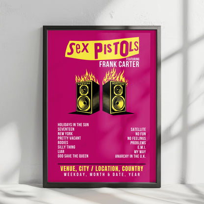 Sex Pistols feat. Frank Carter Setlist Poster - Grote Kaai, Lokeren - August 4th, 2025
