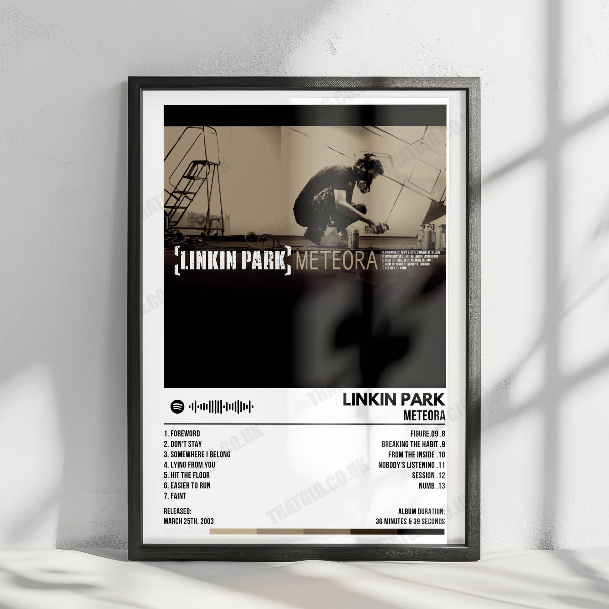 Linkin Park "Meteora" Album Cover Poster - with Complete Tracklist