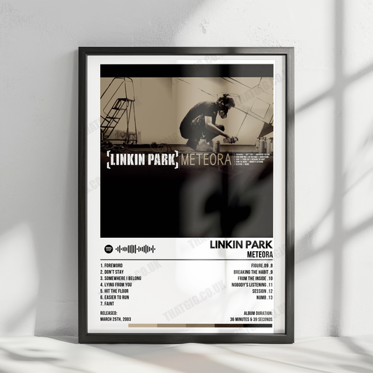 Linkin Park "Meteora" Album Cover Poster - with Complete Tracklist