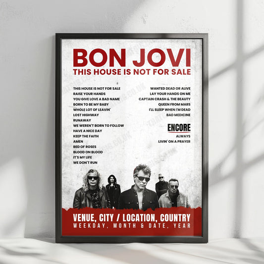 Bon Jovi Setlist Poster - Festivalpark, Werchter - July 14th, 2019
