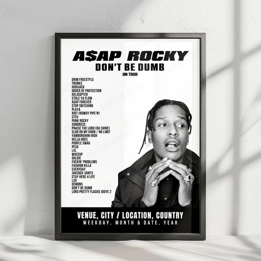A$AP Rocky Setlist Poster - O2 arena, Prague - October 4th, 2026