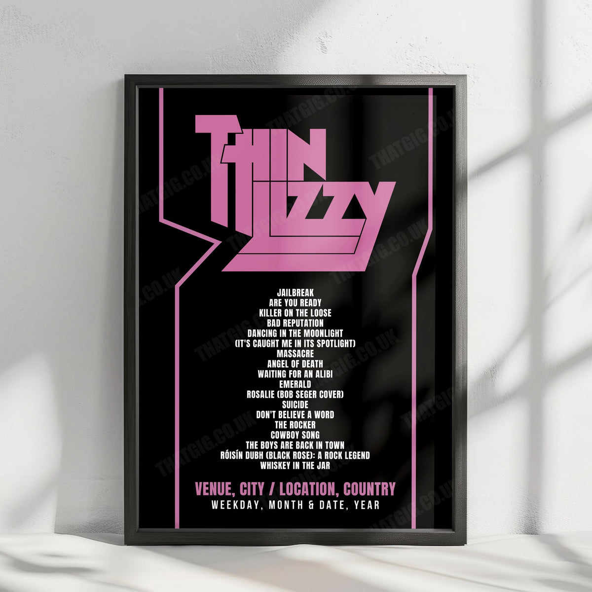 Thin Lizzy Setlist Poster - Turbinenhalle, Oberhausen - July 22nd, 2012