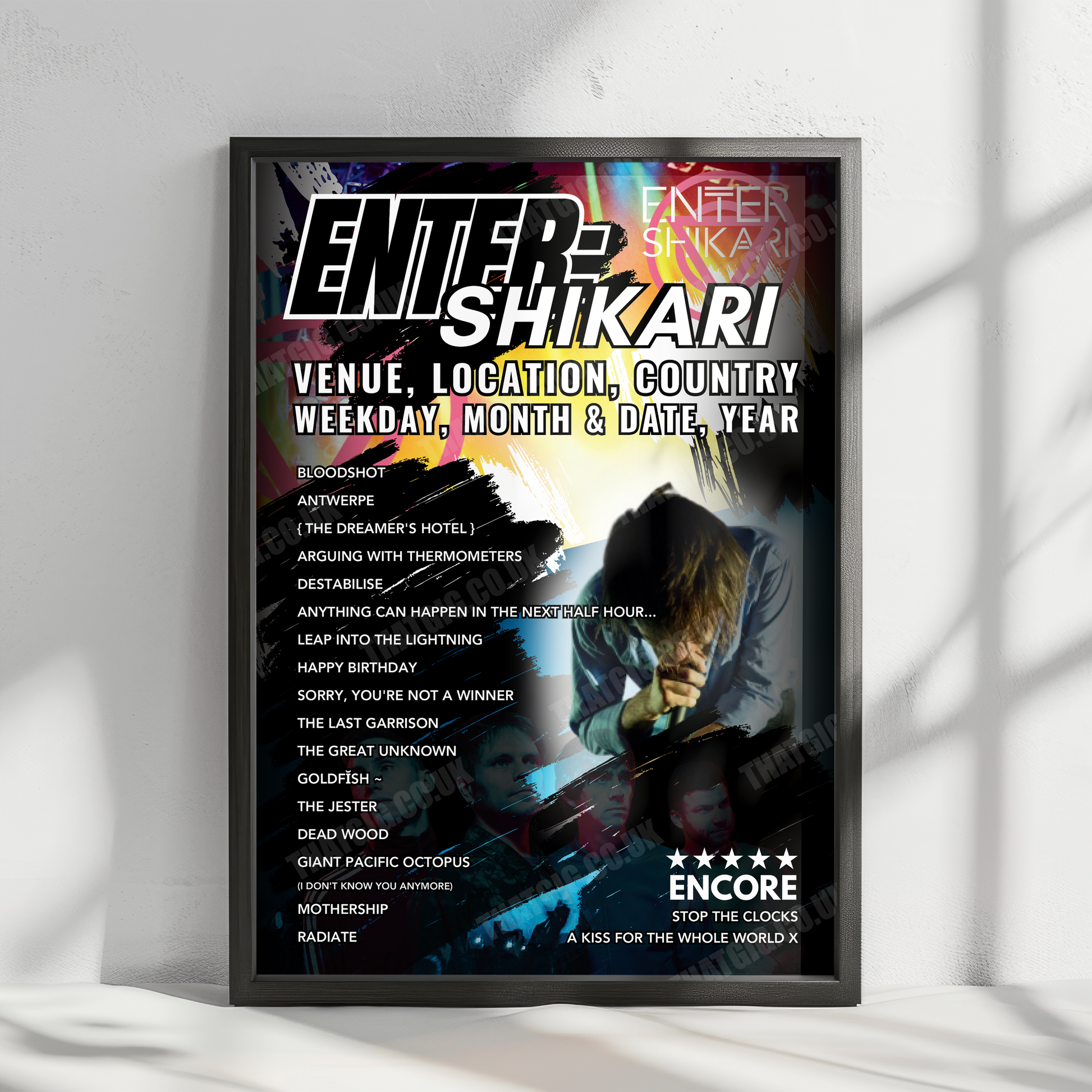 Enter Shikari Setlist Poster - Patronaat Stage 1, Haarlem, Netherlands - June 6th, 2024