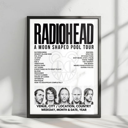 Radiohead Setlist Poster - PPG Paints Arena, Pittsburgh - July 26th, 2018