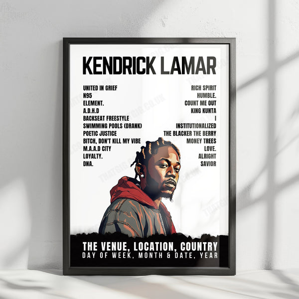 Kendrick Lamar Setlist Poster - Wynn Las Vegas, Las Vegas - February 8th, 2024