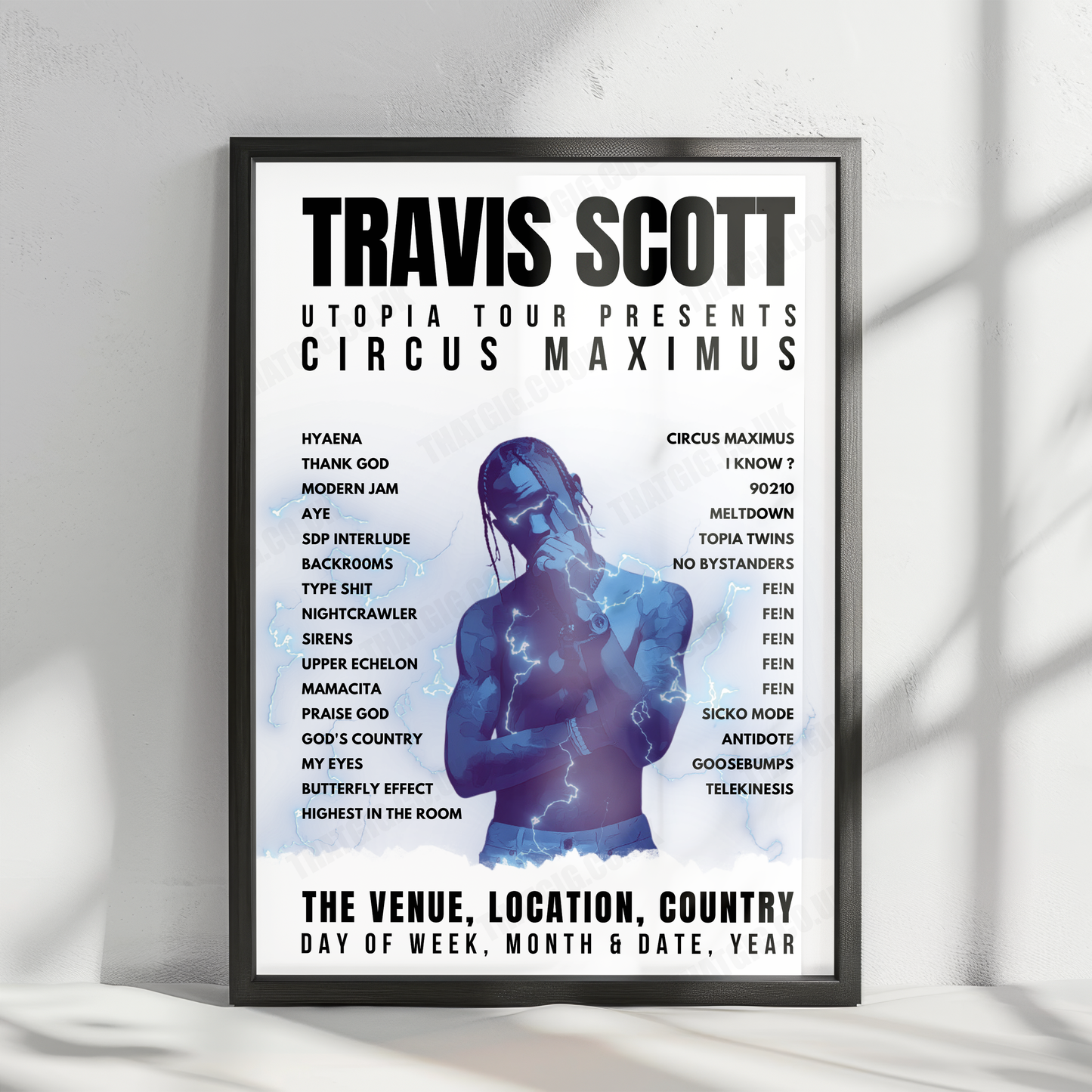 Travis Scott Setlist Poster - BOK Center, Tulsa - November 18th, 2023