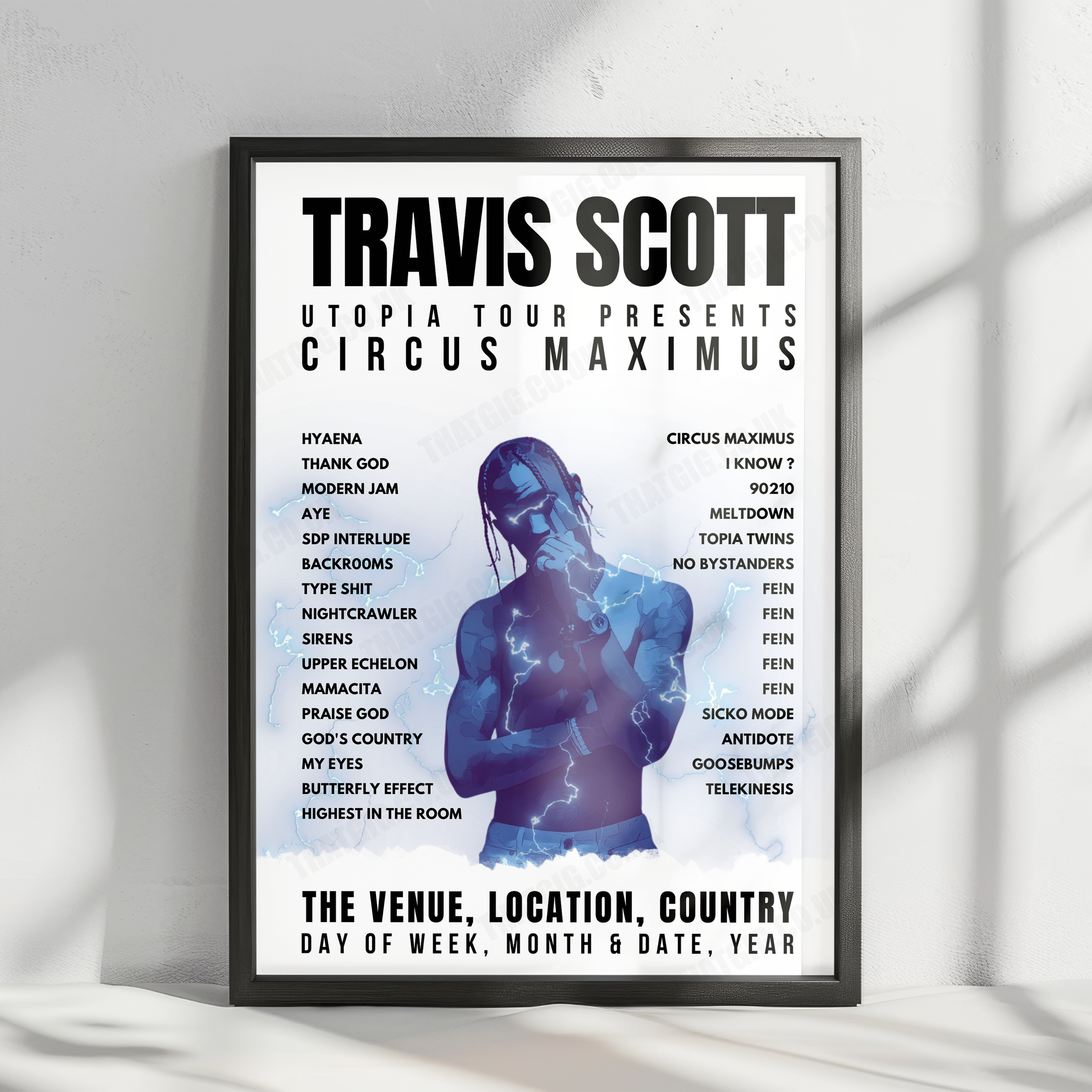 Travis Scott Setlist Poster - BOK Center, Tulsa - November 18th, 2023