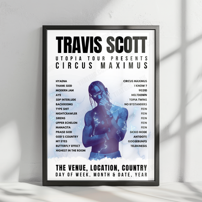 Travis Scott Setlist Poster - BOK Center, Tulsa - November 18th, 2023