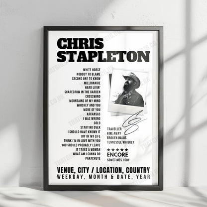 Chris Stapleton Setlist Poster - Ford Idaho Center Arena, Nampa - July 25th, 2024