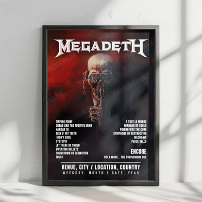 Megadeth Setlist Poster - Rogers Forum, Abbotsford - February 17th, 2026