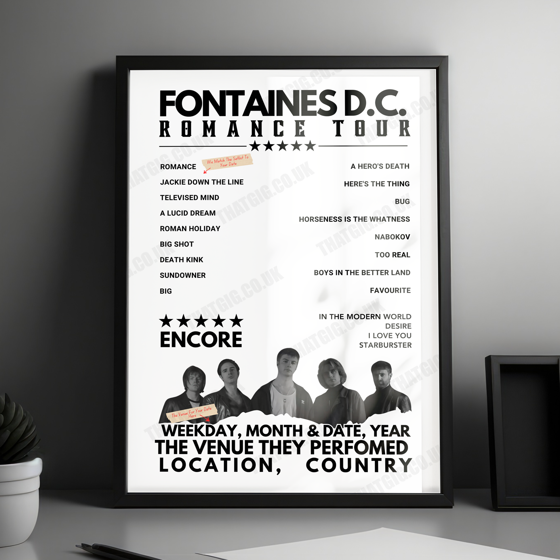 Fontaines D.C. Setlist Poster - 3Arena, Dublin, Ireland - December 7th, 2024