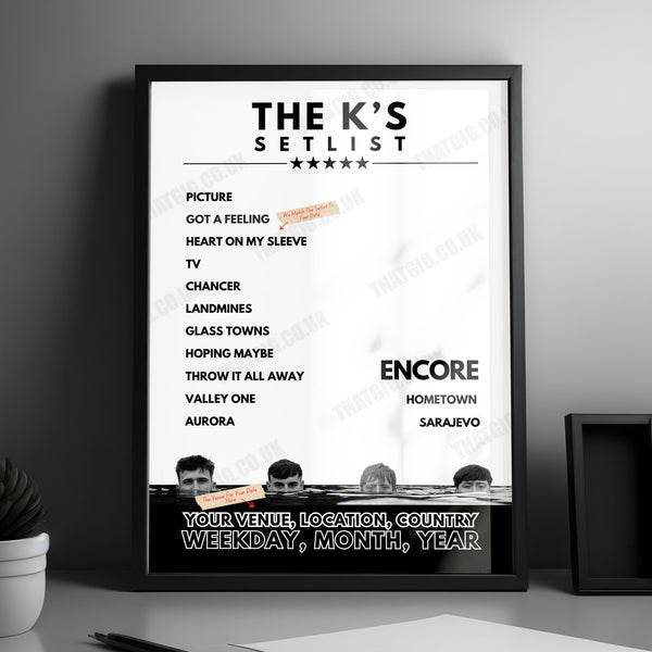 The K's Setlist Poster - Sidedoor, Liverpool, England - May 5th, 2024