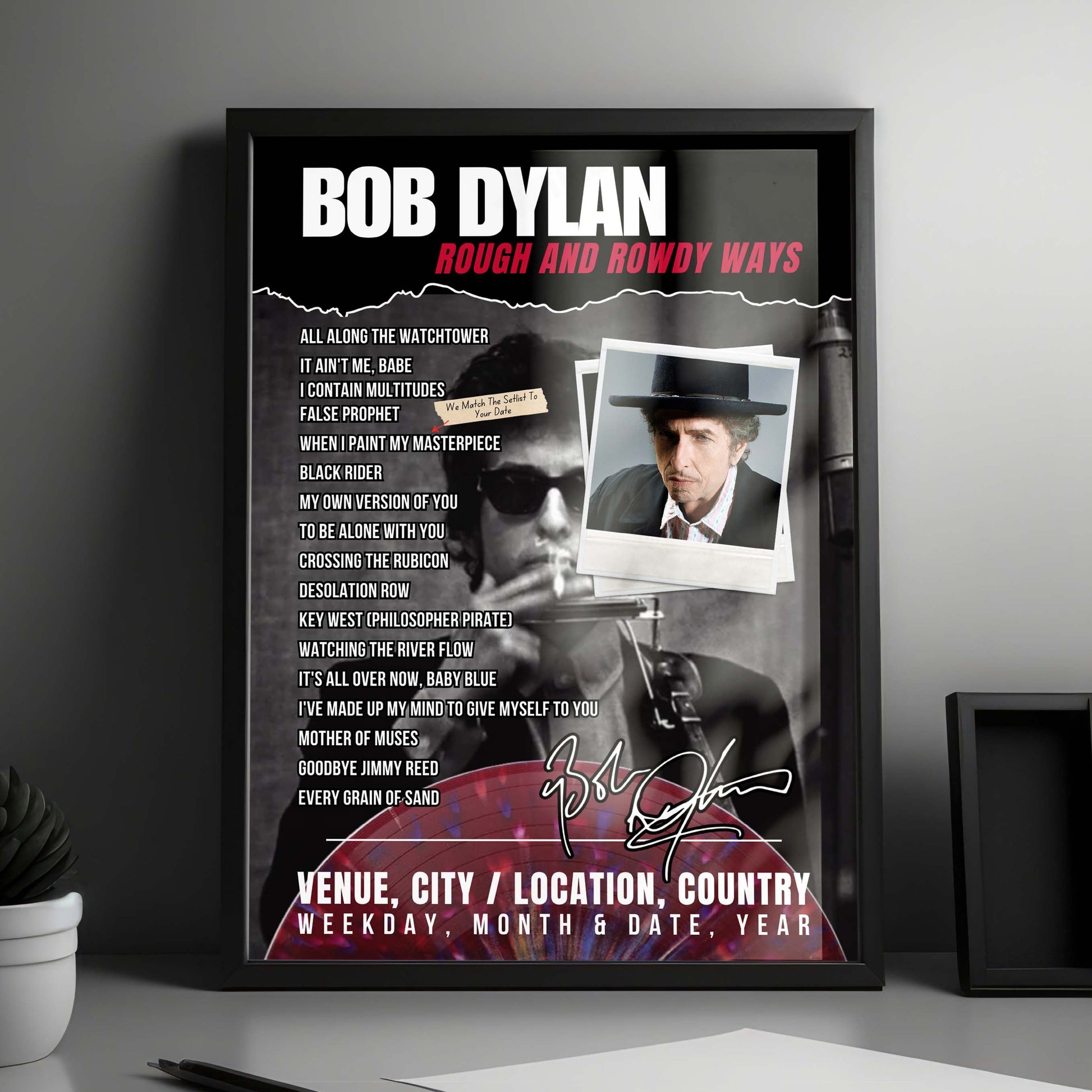 Bob Dylan Setlist Poster - Weidner Center for the Performing Arts, Green Bay - April 6th, 2025