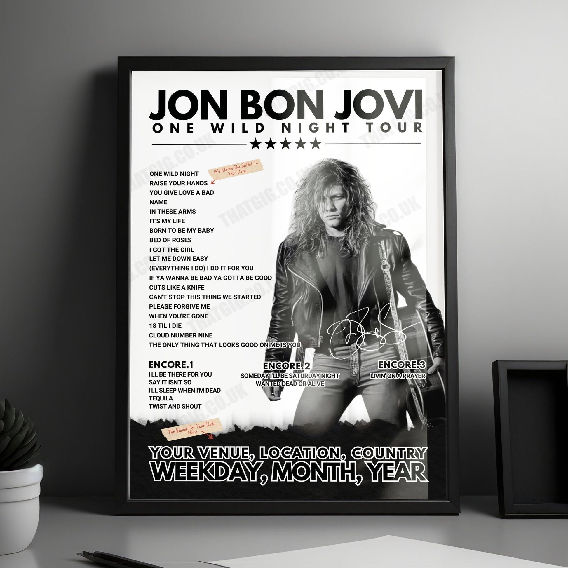Bon Jovi Setlist Poster - American Airlines Center, Dallas, USA - April 28th, 2022